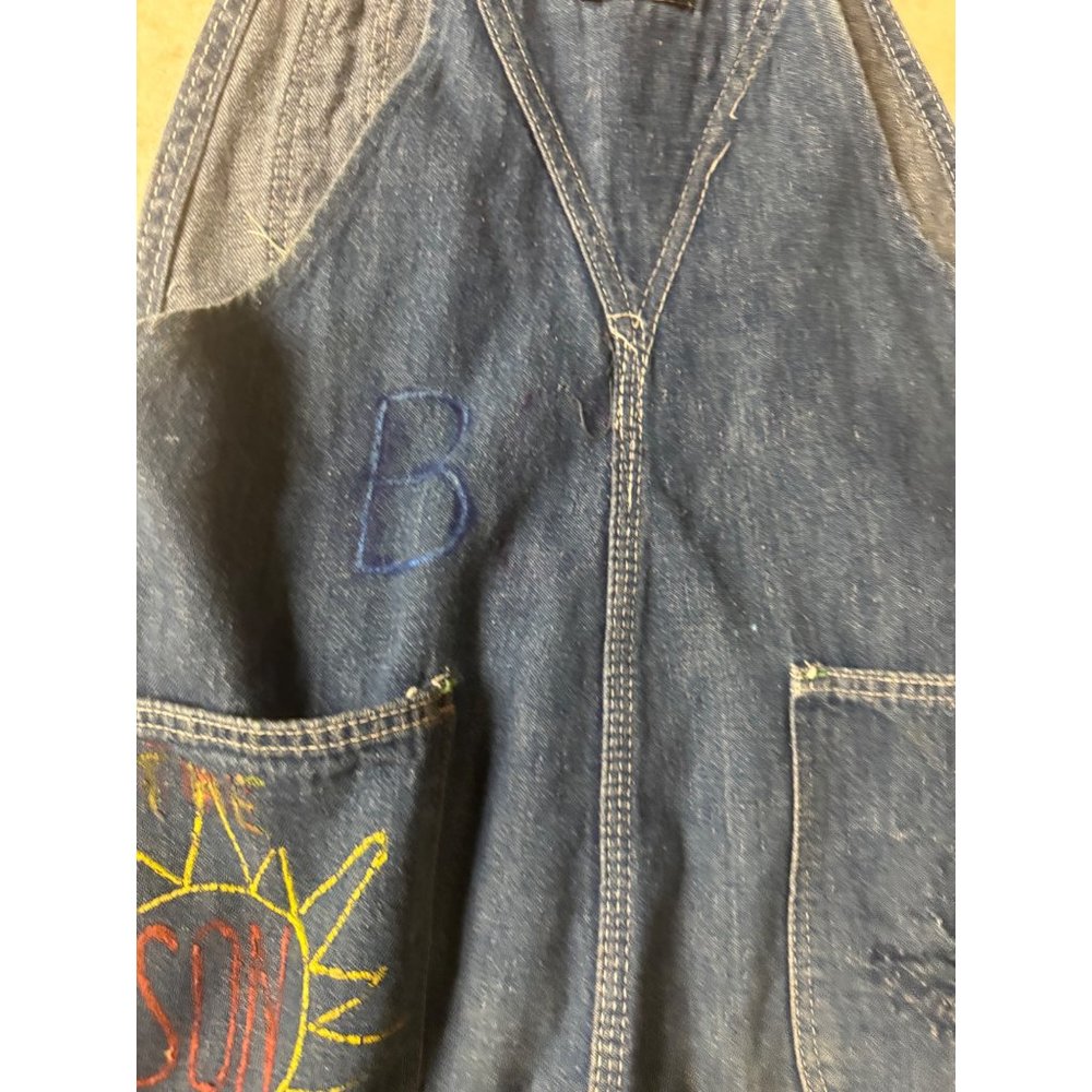 Vintage Sanforized Denim Button Overalls Work Wear Jeans Pants Railroad Distress - Picture 5 of 11
